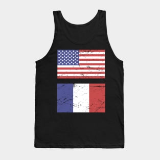 United States Flag & France Flag Tank Top